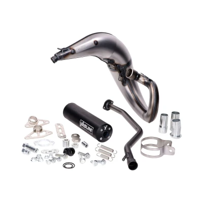 Afbeelding van Uitlaat Yasuni Cross ML Max zwart bovenlangs Motorhispania Furia, RYZ, Yamaha DT