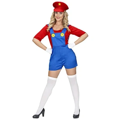Afbeelding van Super loodgieter pakje Mario vrouw Maat L