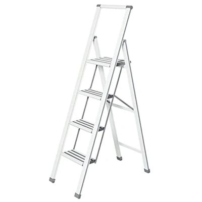 Afbeelding van WENKO Huishoudtrapje Aluminium design, XXL treden, plat inklapbaar