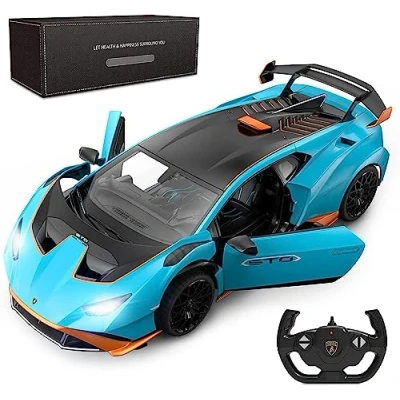 Afbeelding van Lamborghini RC Auto 1:14 Huracán STO Afstandsbediening Blauw Speelgoed