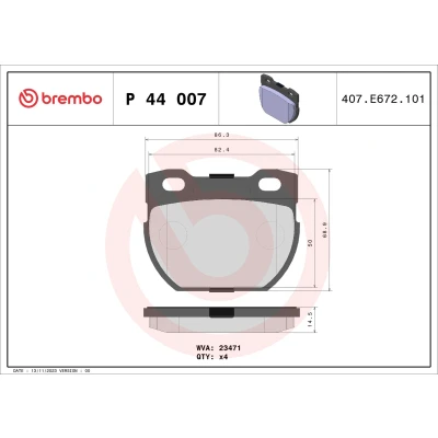 Afbeelding van Brembo Remblokset P 44 007