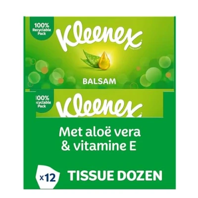 Afbeelding van Kleenex Balsam Tissues 768 12 x 64 Stuks Voordeelverpakking, Groen