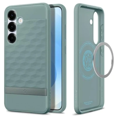 Afbeelding van Spigen Parallax MagFit Case voor Samsung Galaxy S25 hoesje, Compatibel met MagSafe Sage Green