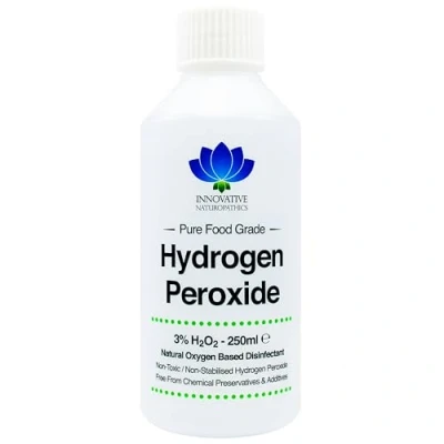 Afbeelding van Waterstofperoxide van voedingskwaliteit zuiverste kwaliteit 3% 250ml ongestabiliseerd en additiefvrij 10 vols
