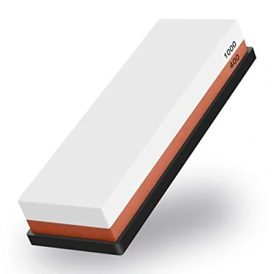 Afbeelding van Emsmil Dubbelzijdige slijpstenen, korrel 400/1000, 2 EN 1, steenmes, professionele handslijper met antislip siliconen basis