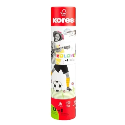 Afbeelding van Kleurpotloden Kores driehoekig &quot;Kolores Twist &amp; Turn&quot; 12 kleuren + 1 grafiet potlood en puntenslijper