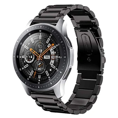 Afbeelding van SUNDAREE Compatibel met Samsung Galaxy Watch 46 mm/Watch 3 45 mm/Gear S3/Garmin Venu 2 Vívoactive 4/Huawei GT 3/Ticwatch Pro 3,22 mm, zwart, vervangende roestvrijstalen metalen horlogeband
