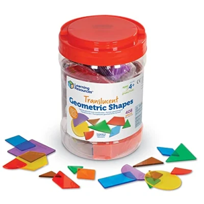 Afbeelding van Learning Resources Doorzichtig Geometrische Vorms 408 Stuk Set