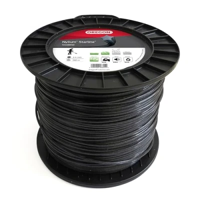 Afbeelding van Oregon Nylium Stervormig Maaidraad voor Grastrimmers en Bosmaaiers, Vijf Snijkanten Schone Afwerking, Hoogwaardig Heavy Duty Nylon, Past Op Benzine Grastrimmers, 2,4mm 360m (‎104885E)