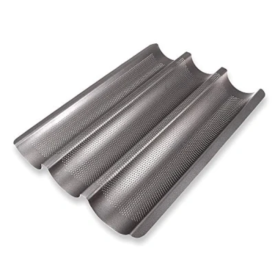 Afbeelding van Schramm® Baguette bakplaat met anti aanbaklaag voor 3 stokbroodjes 38,5 x 28,5 cm Baguettebakplaat Broodbakplaat