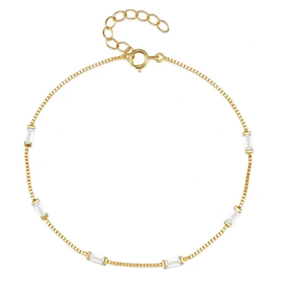 Afbeelding van Elenza Goudkleurige Armband met Heldere Stenen in 925 Sterling Zilver