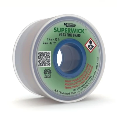 Afbeelding van MG Chemicals 453 Fine Braid Super Wick™ Desoldeervlecht met RMA Flux, 15 m lengte x 2 mm breedte