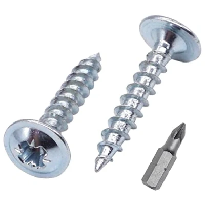 Afbeelding van SKIR&#039;CO (100 stuks) verzinkt staal 3,5 x 16 mm zilveren houten schroeven, metalen wafer hoofd, Pozidriv, zelftappend