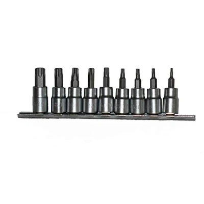 Afbeelding van Neilsen CT0733 3/8 DR T10 T55 interne mannelijke Torx Bit Star Socket Set Zilver