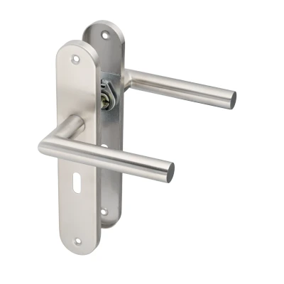 Afbeelding van Volano Deurklink met Sleutelgat PC 56mm RVS Zilver Rond Schild