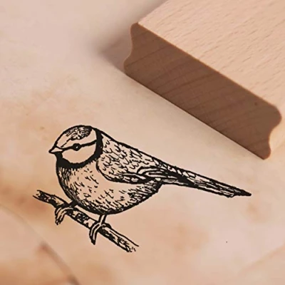 Afbeelding van Stempel mezel vogel motiefstempel ca. 48 x 28 mm