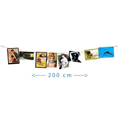 Afbeelding van HAB &amp; GUT MC009 Multiple picture holder, horizontal photo rope 79 inches, 12 neodymium magnets