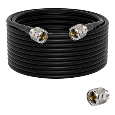 Afbeelding van Vecys PL 259 Kabel UHF Male naar Low Loss Coax Jumper RG58 32.8FT/10M voor Walkie Talkie CB Radio SWR Meter Antenne Analyzer