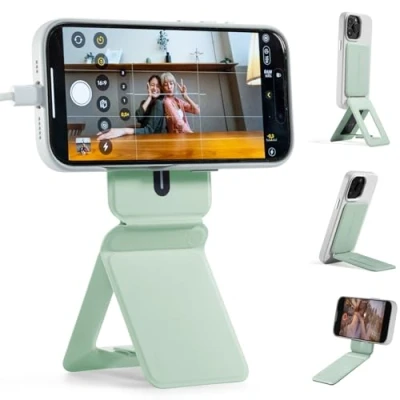 Afbeelding van MOFT statief voor iPhone 15/14/13/12 serie, snap onzichtbaar mobiele telefoon met 3 modi self vlogging, browsen, macrofotografie, videogesprekken, draagbare lichte standaard