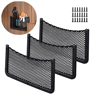 Afbeelding van UIHOL Kofferbaknettas, 3 stuks, 36 x 19 cm, multifunctioneel opbergnet voor de auto, camper, boot, thuis (sterke elasticiteit)