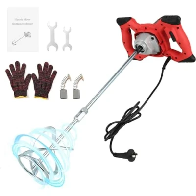 Afbeelding van 2100 W mortelmixer, roerapparaat, betonmenger, garde, 6 snelheden, 0 600 rpm toerental, M14 roeropname, mortel voor het mengen van verf, cement, beton,