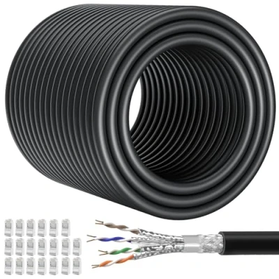 Afbeelding van Soibke LAN kabel 100 meter Cat 7 ethernet platte netwerkkabel m lang hoge snelheid outdoor indoor