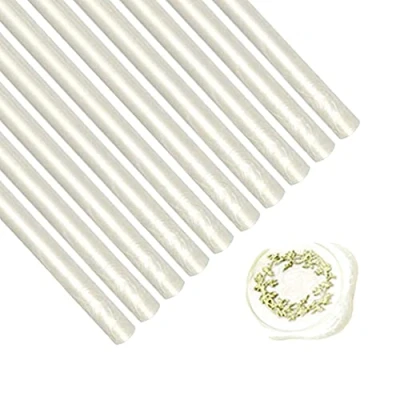 Afbeelding van Parel Witte Wax Afdichtingsstokken, ANBOSE 10 stks Lijmpistool Seal Sticks voor Vintage Afdichtingsstempel, Afdichtingsstaven Bruiloft Uitnodigingen, Brief Enveloppen