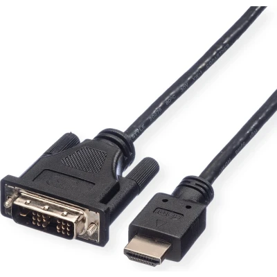 Afbeelding van ROLINE Monitorkabel DVI (18+1) HDMI, M/M, zwart, 2 m