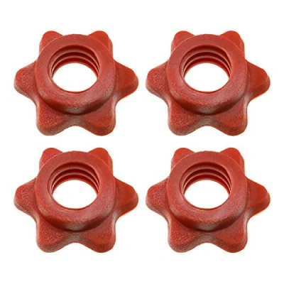 Afbeelding van OTOTEC 4x 25Mm Barbell Bar Hex Moeren 1 Inch Rode Spin Lock Kragen Fitness Apparatuur Accessoires Voor Lifting Barbells Halter Bars