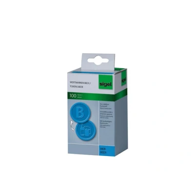 Afbeelding van Sigel Si Wm005 Waardemunten Kunststof 100 Stuks 25Mm Bier Blauw
