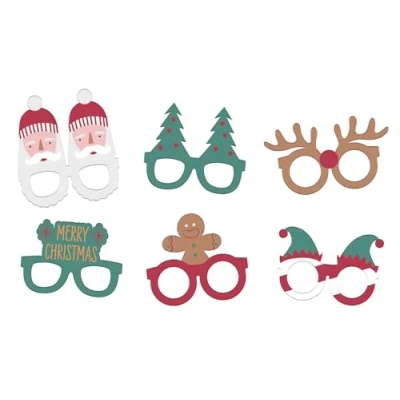 Afbeelding van Folat Brillen Holly Jolly Christmas (6 stuks)