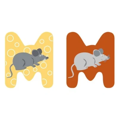 Afbeelding van Small Foot Houten Dieren Kinderletter M