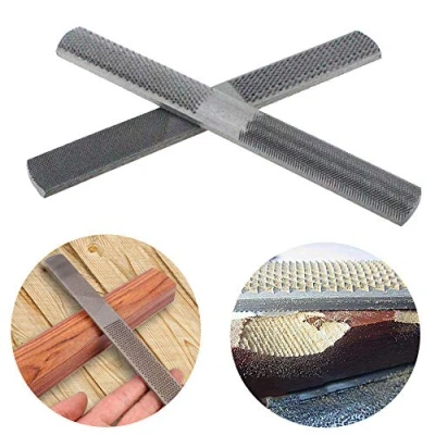 Afbeelding van 4 in 1 Stalen plat Rasp Bestand 200 mm hout Half Ronde Hand Houtbewerking Snijden Rasping Grof Tool weg schoen