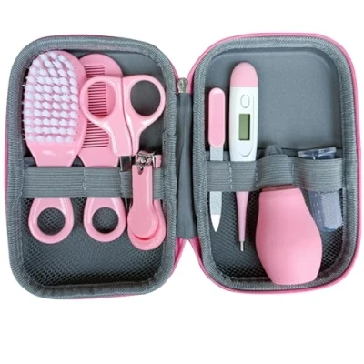 Afbeelding van Babyverzorgingsset, 8 stuks babyverzorgingsset voor gezondheidszorg en verzorging, pasgeboren benodigdheden, babythermometer, veilige babynagelset, haarthermometerset, kinderkamer,