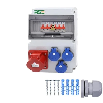 Afbeelding van Bouwstroomverdeler, wandverdeler, compleet bedraad, 32 A, 16 230 V, met CEE meter, IP65, 3. 1 x 3 V LS
