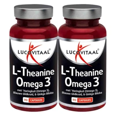 Afbeelding van 2x Lucovitaal L theanine Omega 3 90 capsules
