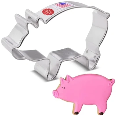 Afbeelding van Pig Cookie Cutter, 3.75&quot; Marranitos Cutter Made in USA by Ann Clark