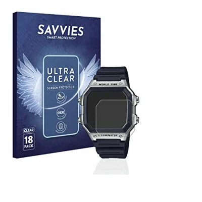 Afbeelding van Savvies Screenprotector voor Casio AE 1200WH 1CVEF Folie Beschermfolie transparant (18 Stuks)