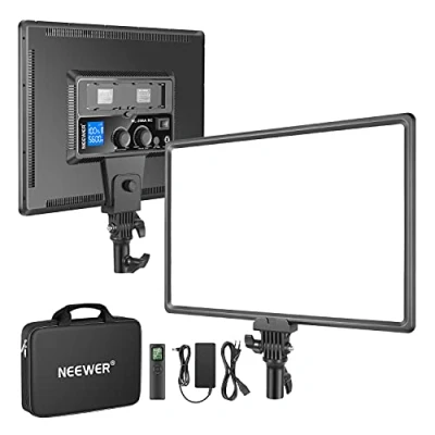 Afbeelding van NEEWER NL288 LED videolamp met 2,4 G afstandsbediening, 45 W, 4800 Lux 3200 K 5600 K, CRI 97+, dimbaar, tweekleurig, 45,7 cm (18 inch), voor fotografie YouTube Live Streaming Videoconferenties Zoom