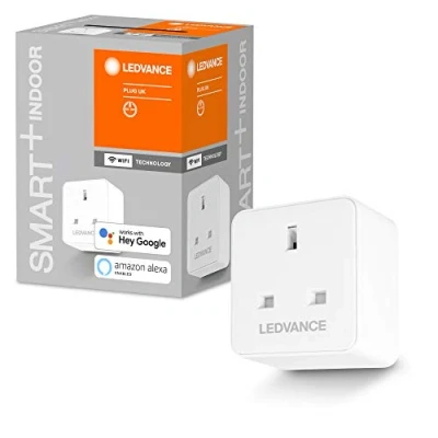 Afbeelding van LEDVANCE Slimme schakelbare contactdoos met WIFI technologie voor UK stekker, vermogensmeting, bestuurbaar Google en Alexa Voice Control afstandsbediening, SMART+ PLUG UK, 1 pack