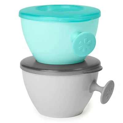 Afbeelding van Skip Hop Easy Grap Kom Met Handgreep Grijs/Groenblouw 2 Stuks