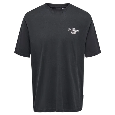 Afbeelding van ONLY &amp; SONS T shirt ONSKEANE met backprint zwart