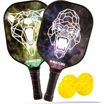 Afbeelding van MATCHU pickleball Complete set racket 4 ballen Incl. draagtas Carbon fiber Hoge kwaliteit