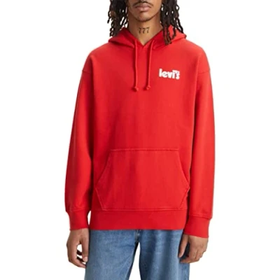 Afbeelding van Levi&#039;s Graphic Poster Hoodie Met Relaxte Pasvorm Rood Heren Maat L