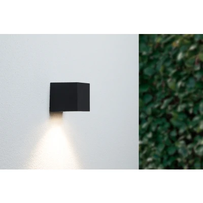 Afbeelding van Wandlamp Down, Vierkant, GU10 Fitting, Waterdicht IP44, Mat Zwart