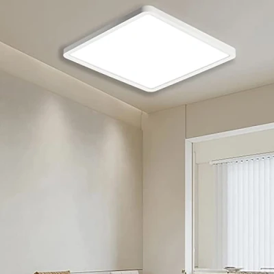 Afbeelding van Ouyulong plafondlamp voor badkamer, 36 W, waterdicht, IP44, led plafondlamp, woonkamer, vierkant, 30 x cm, 4100 lm, natuurlijk wit, 4500 K, gebruikt in de keuken, hal, balkon, garage,