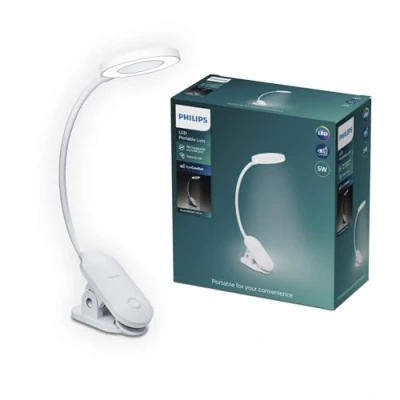 Afbeelding van Philips Forys Clip draagbare tafellamp, 5W, koud wit, incl. accu
