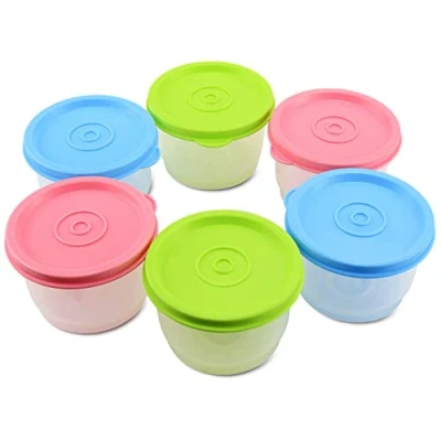 Afbeelding van GMMG Vershouddozen met deksel, 6 stuks, 160 ml, voorraaddozen, mini doos, dressingcontainer, voedselcontainer voor magnetron, vriesvak