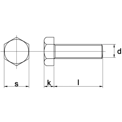 Afbeelding van Kelfort Zeskanttapbout staal 8.8 verzinkt m8 x 65mm