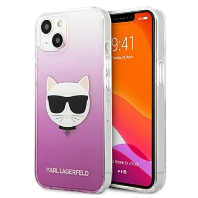 Afbeelding van Apple iPhone 13 Mini Hoesje Kunststof Karl Lagerfeld Hardcase/Backcover Roze Telefoonhoesje